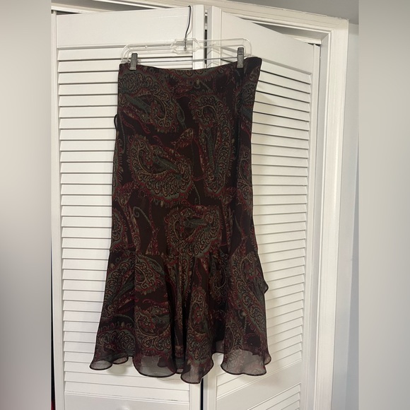 Chaps brown paisley midi skirt - Picture 2 of 4